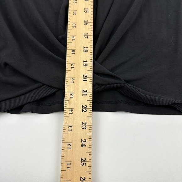 Time And Tru Blouse Womens XXXL (22) Black Cap Sleeve Twist Front - Picture 7 of 9